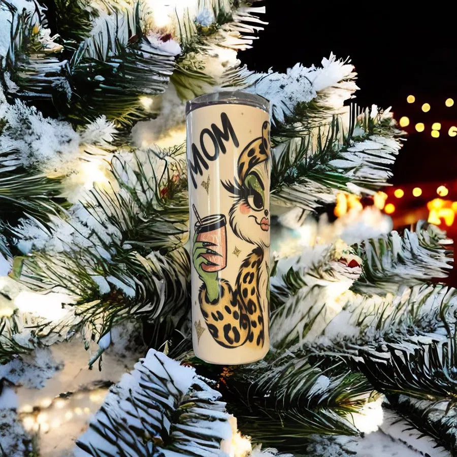 20 oz Skinny Stainless Steel Tumbler – Bougie Grinchy Mom Design