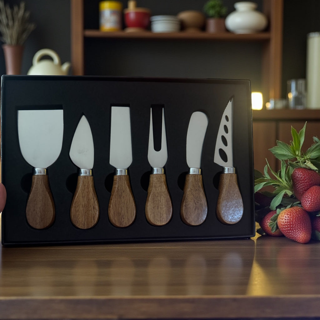 Cheese Knife Set – Wooden Handle & Stainless Steel Blades