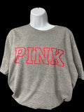 Pink Letter Graphic T-Shirt – Heather Gray