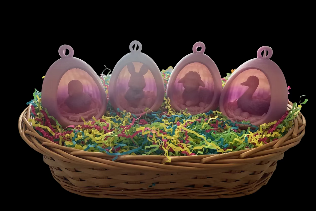Set of 4 pastel Easter ornaments