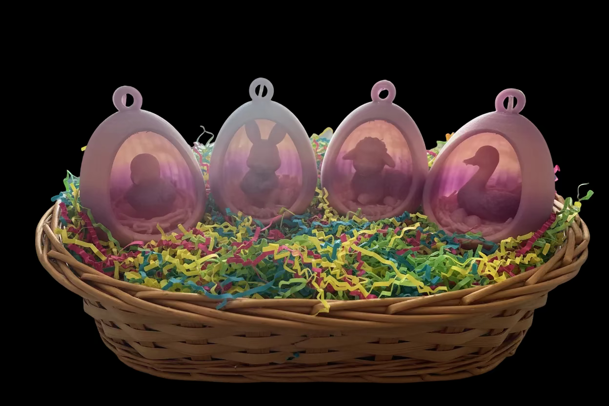 Set of 4 pastel Easter ornaments