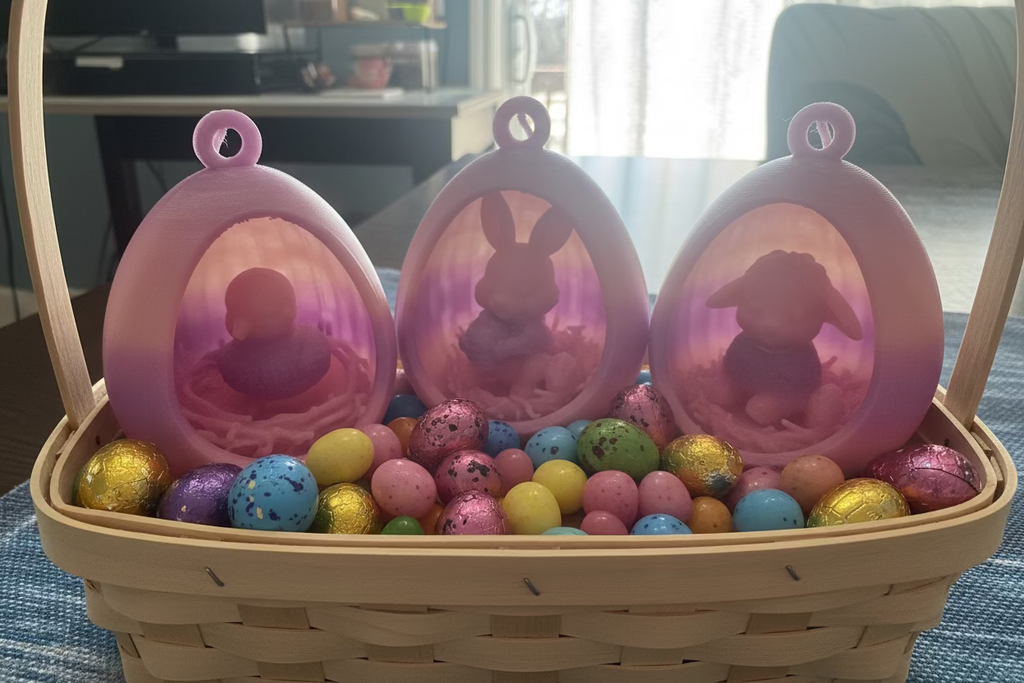 Set of 4 pastel Easter ornaments