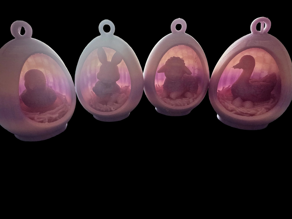 Set of 4 pastel Easter ornaments