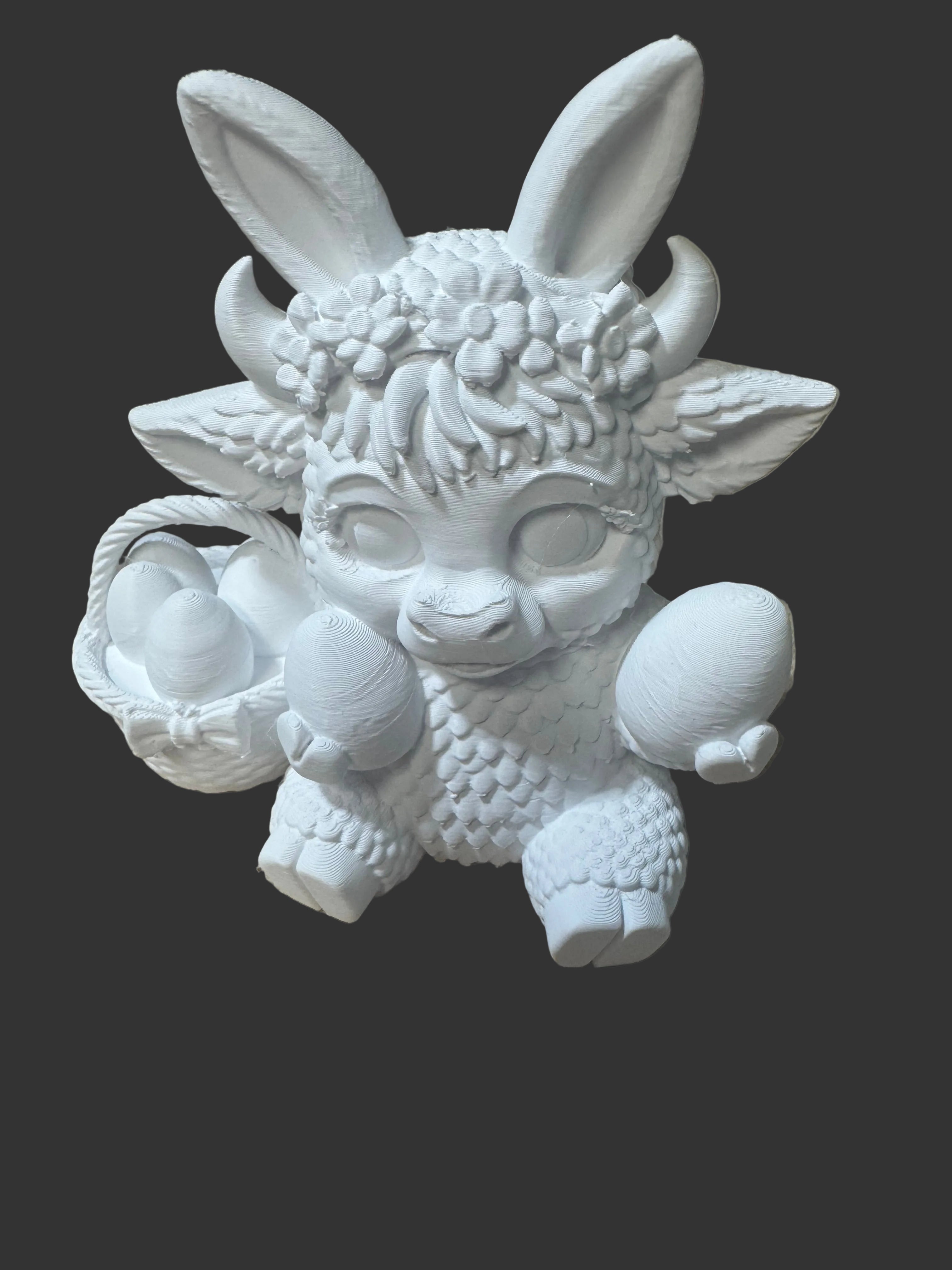 Highland Cow Easter Figurine