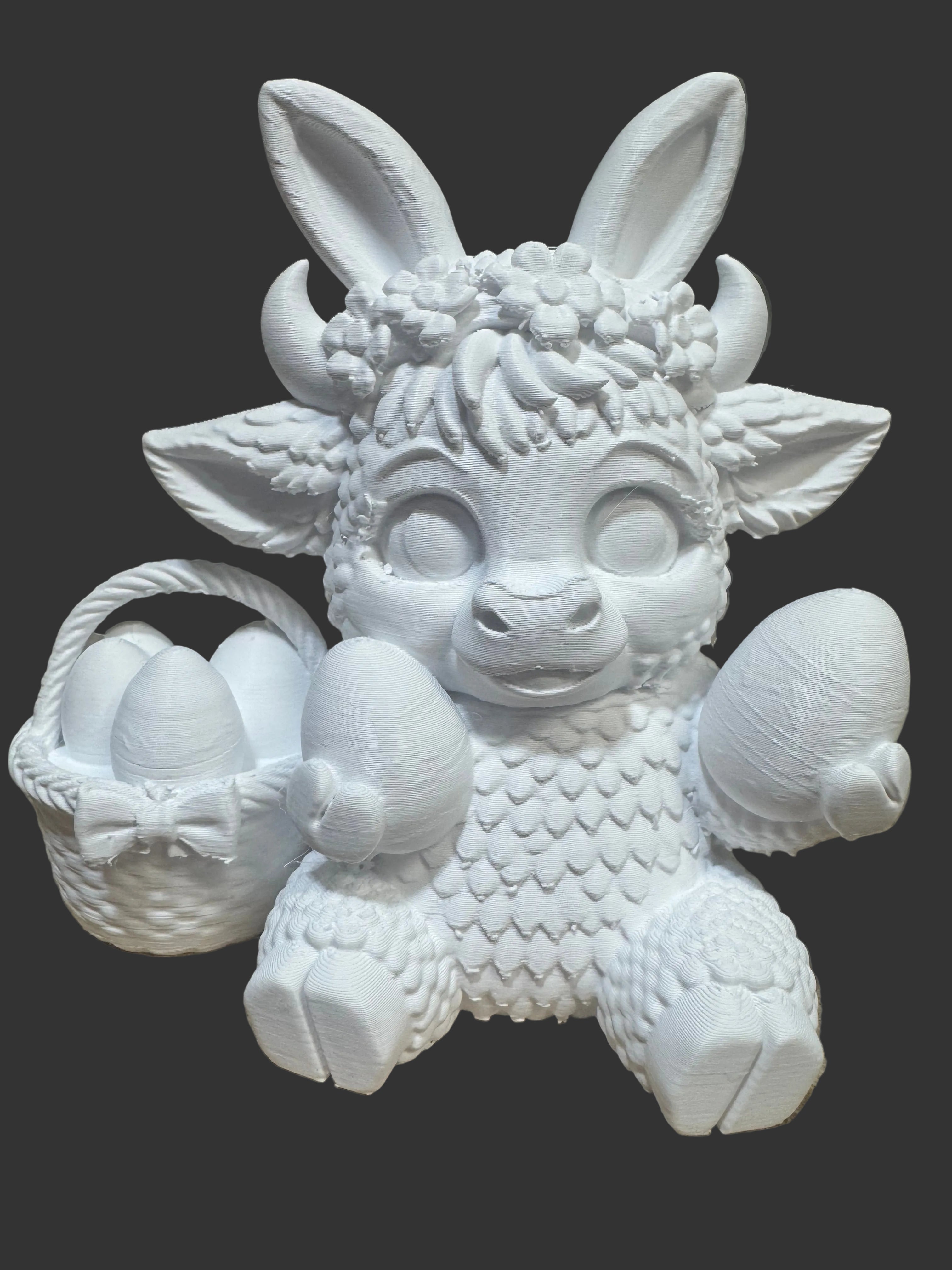 Highland Cow Easter Figurine
